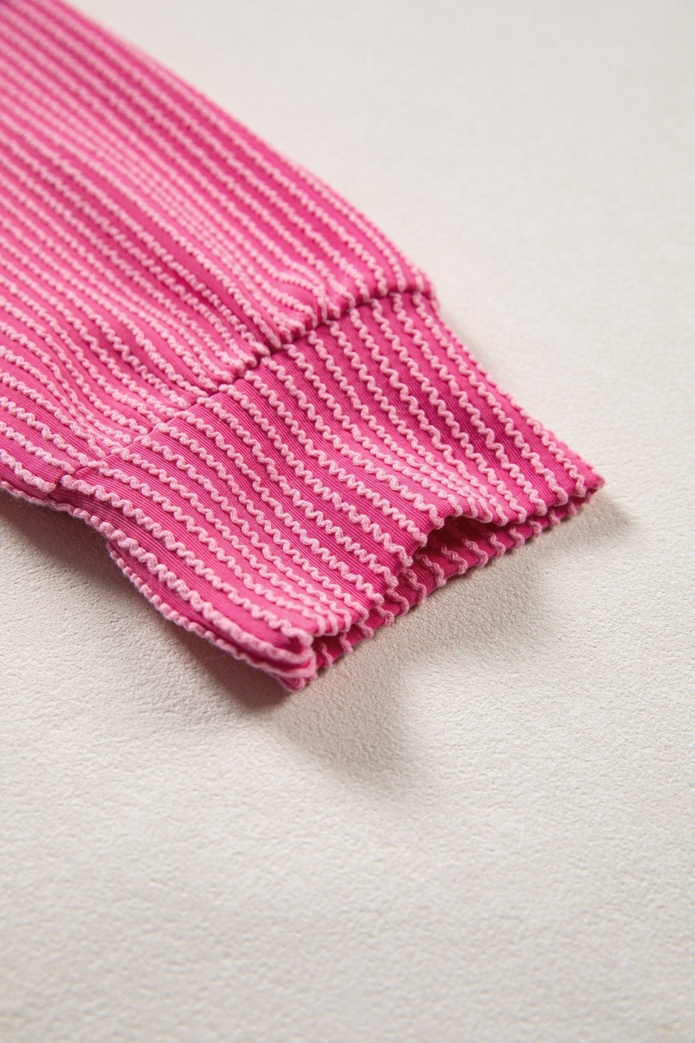 Stripe V-Neck Corded Knit Long Sleeve Top - Rooted & Reckless Co.