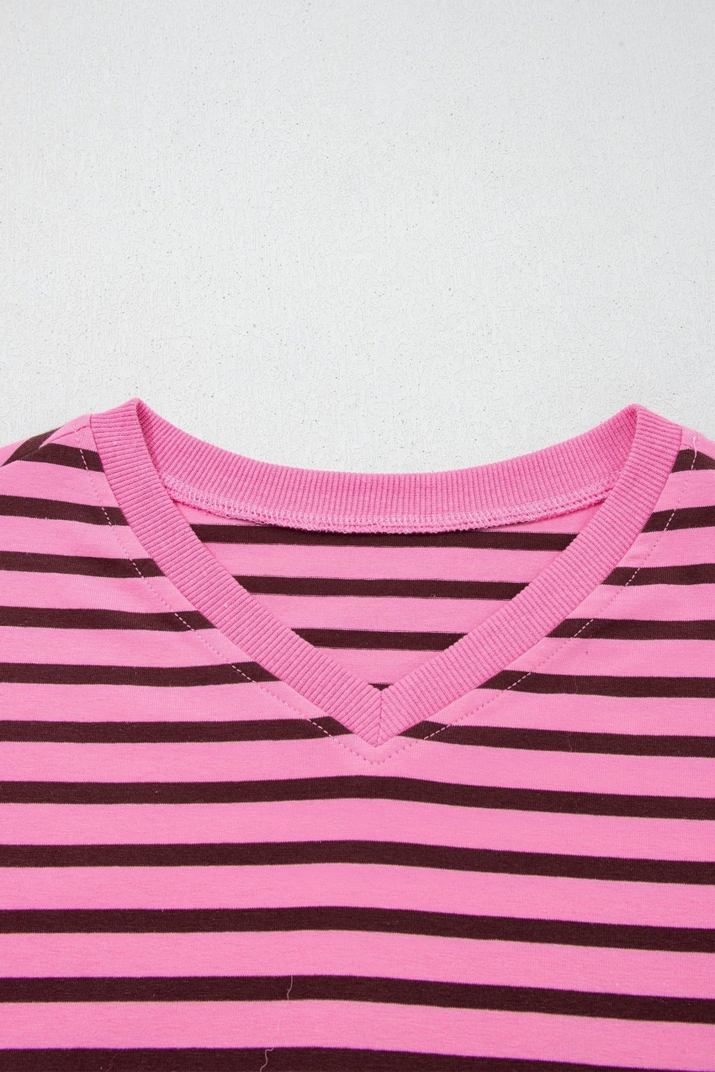 Stripe V-Neck Drop Shoulder Long Sleeve Top - Rooted & Reckless Co.