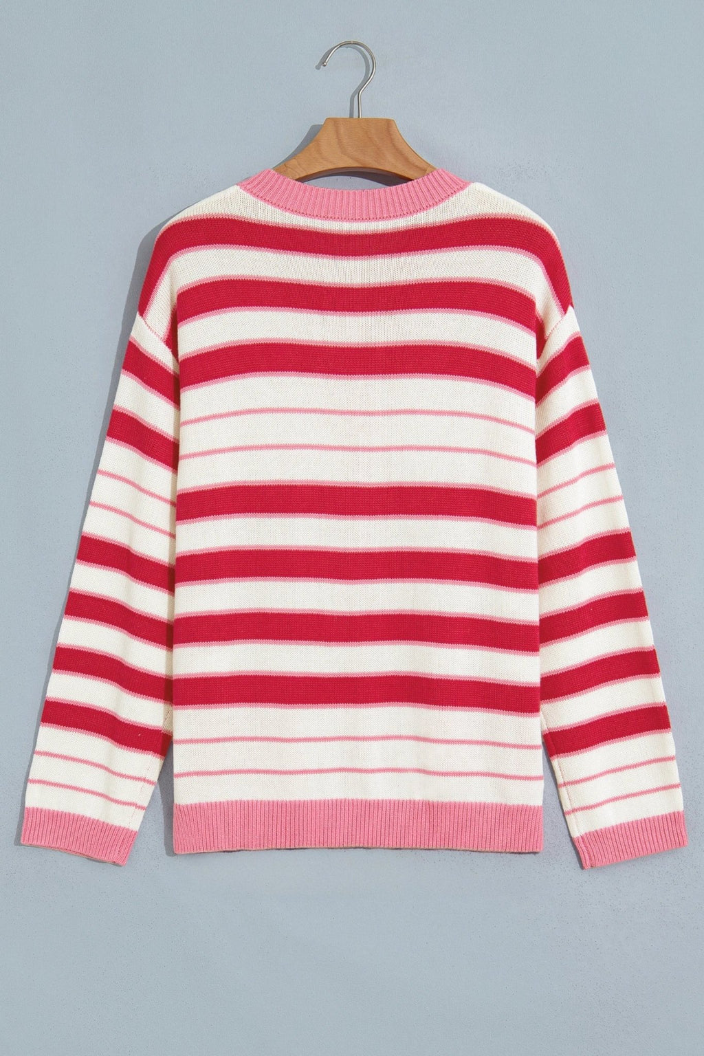 Stripe V-Neck Long Sleeve Button Front Cardigan - Rooted & Reckless Co.
