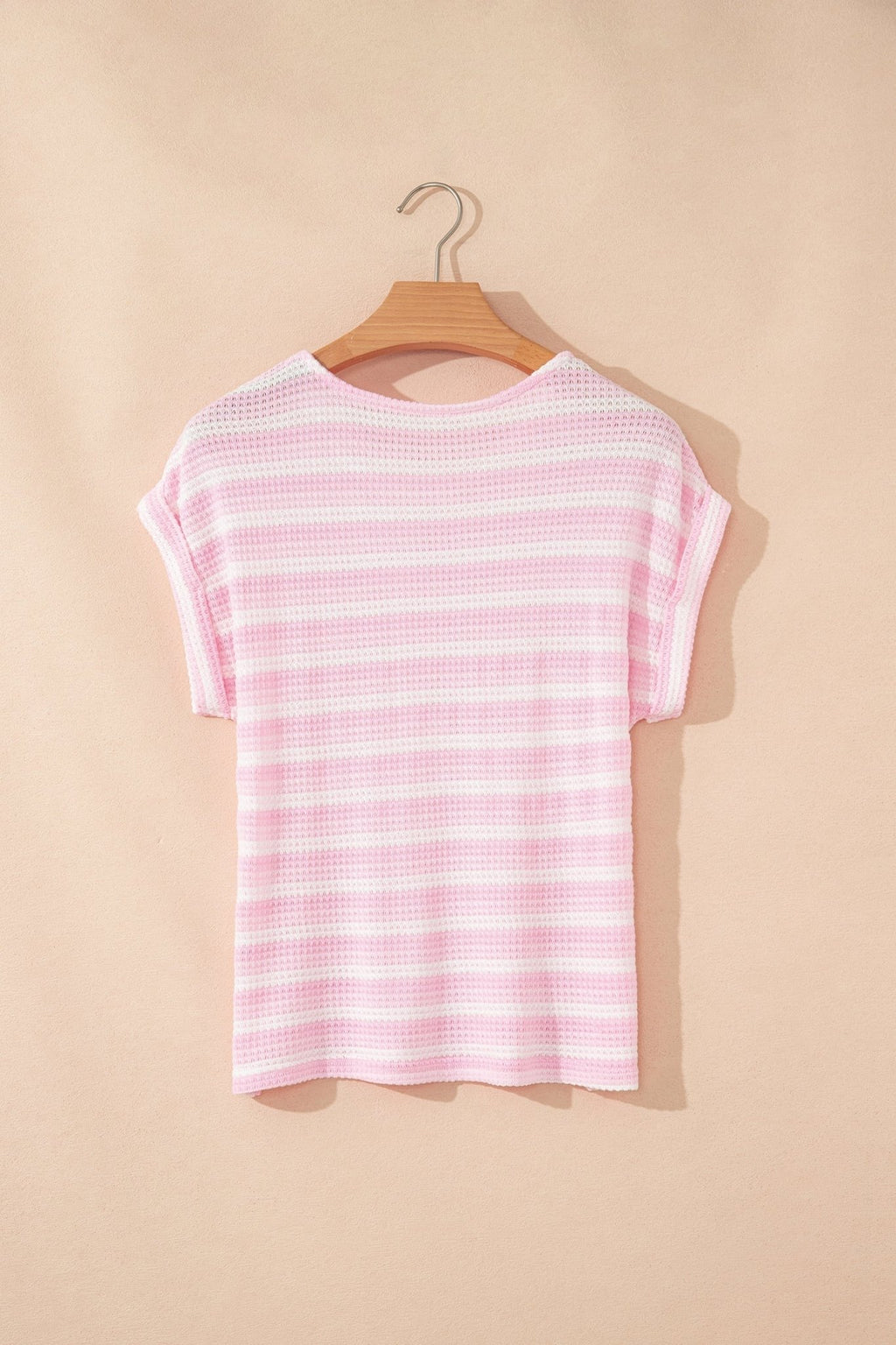 Stripe Waffle Knit Short Sleeve T-Shirt - Rooted & Reckless Co.