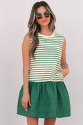 Stripe Woven Sleeveless Ruffle Mini Dress - Rooted & Reckless Co.
