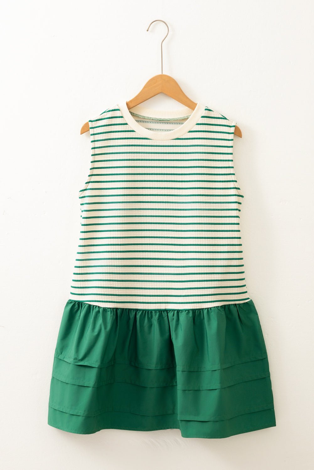 Stripe Woven Sleeveless Ruffle Mini Dress - Rooted & Reckless Co.