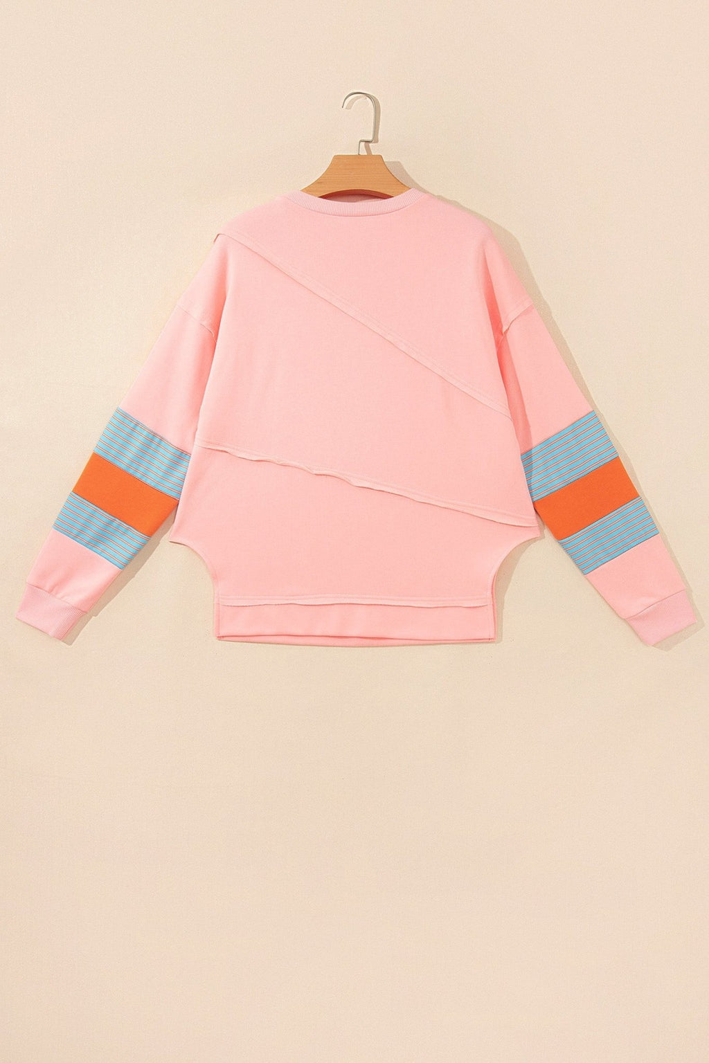 Striped Colorblock Patchwork Long Sleeve Blouse - Rooted & Reckless Co.