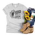 Sunflower Tshirt, flower shirt, Sunshine Shirt, summer shirt, Sunshine mixed with a little hurricane graphic tee, Sunflower gift for her - Rooted & Reckless Co.
