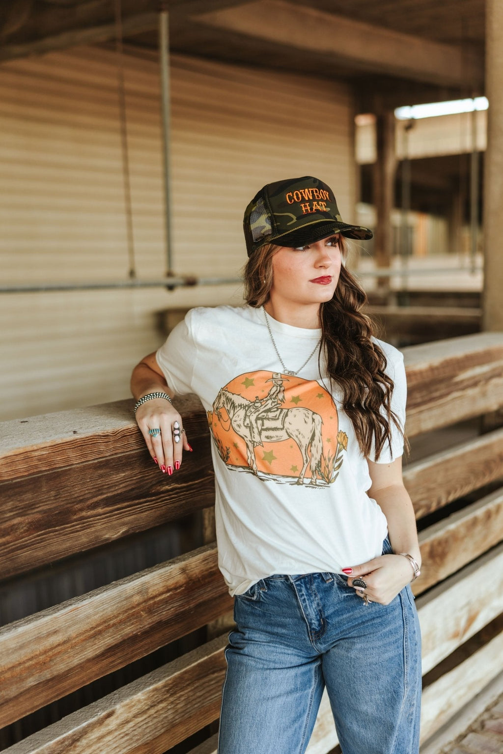 Sunset Cowgirl Rider Graphic Tee - Rooted & Reckless Co.