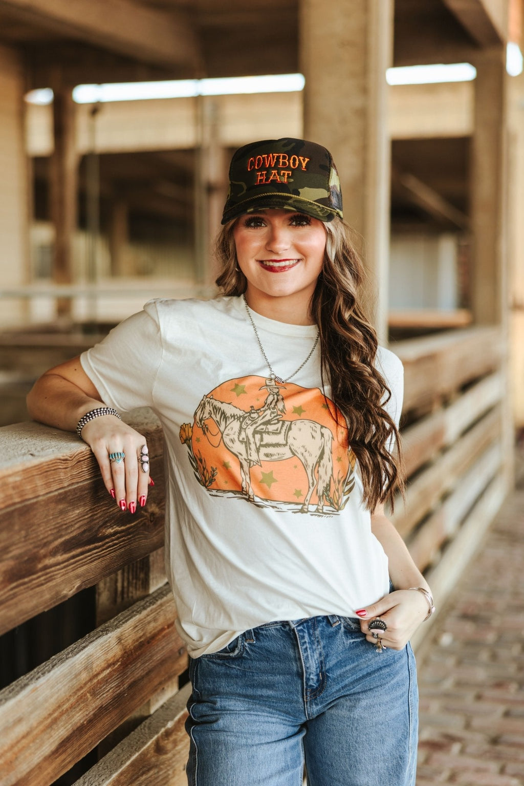 Sunset Cowgirl Rider Graphic Tee - Rooted & Reckless Co.