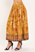 SUNSET GARDEN WOVEN FULL MIDI SKIRT - Rooted & Reckless Co.