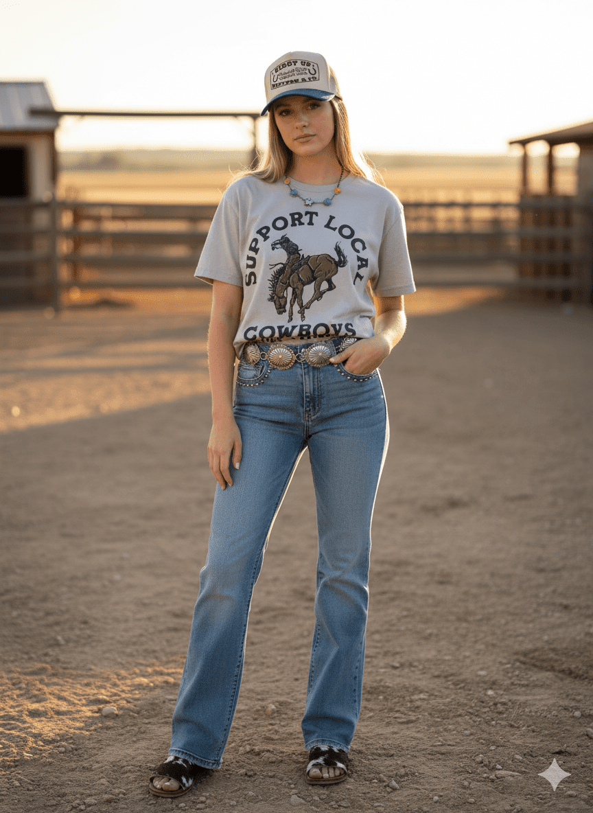 Support Local Cowboys Graphic Tee - Rooted & Reckless Co.
