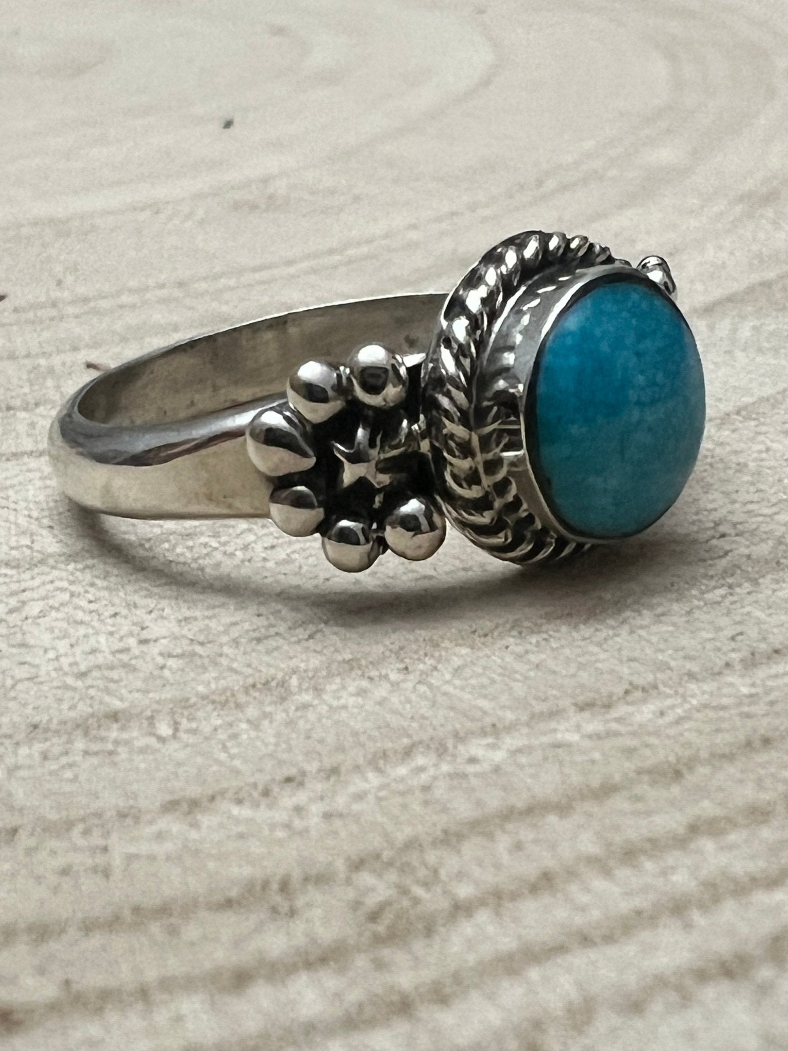 Suzanna Johnson Navajo Kingman Turquoise Sterling Silver Ring - Rooted & Reckless Co.