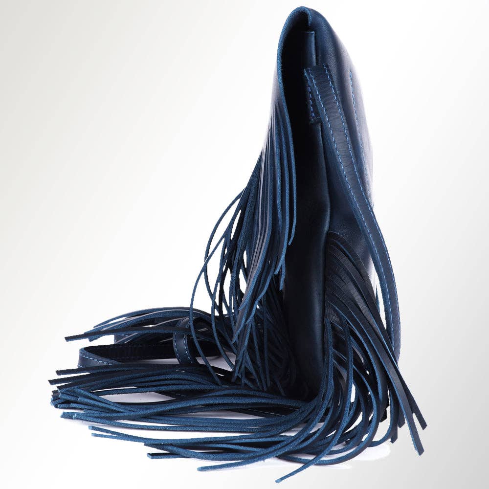 SWC429BLU Large Crossbody Genuine Leather bag western Bag - Rooted & Reckless Co.