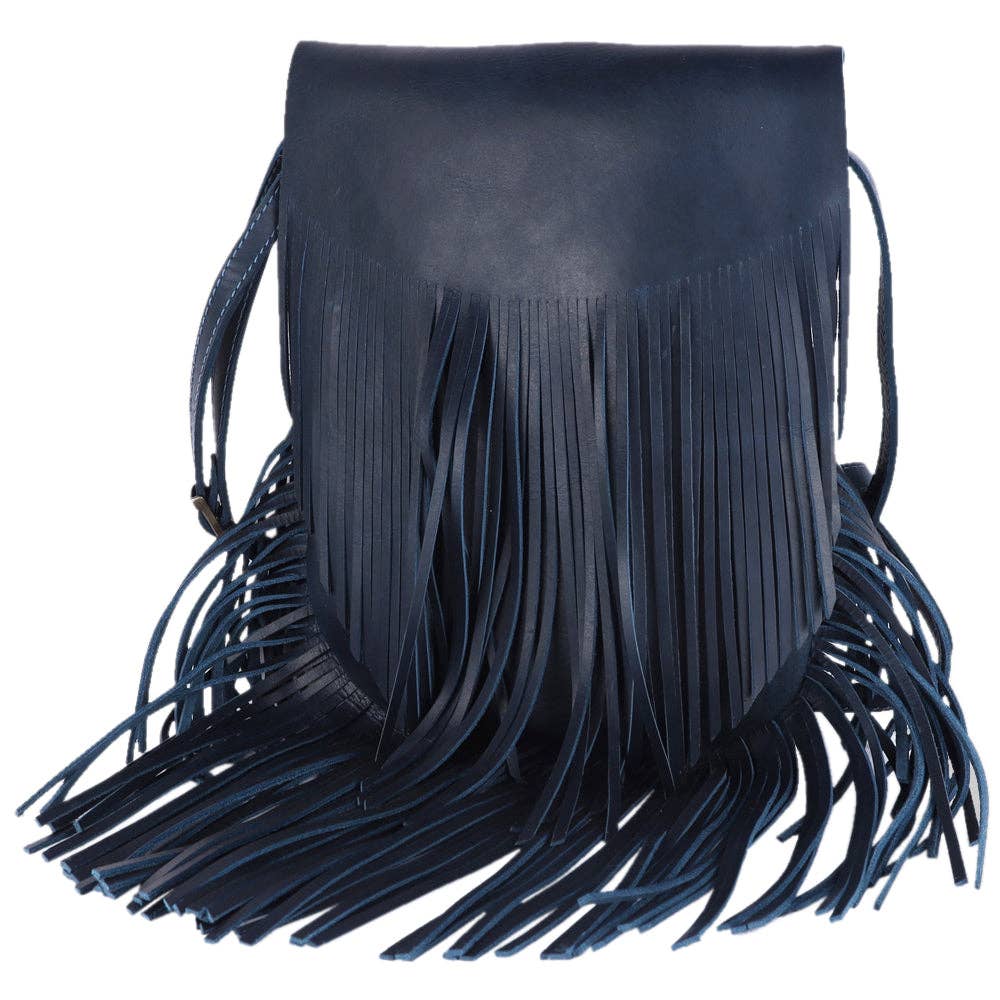 SWC429BLU Large Crossbody Genuine Leather bag western Bag - Rooted & Reckless Co.