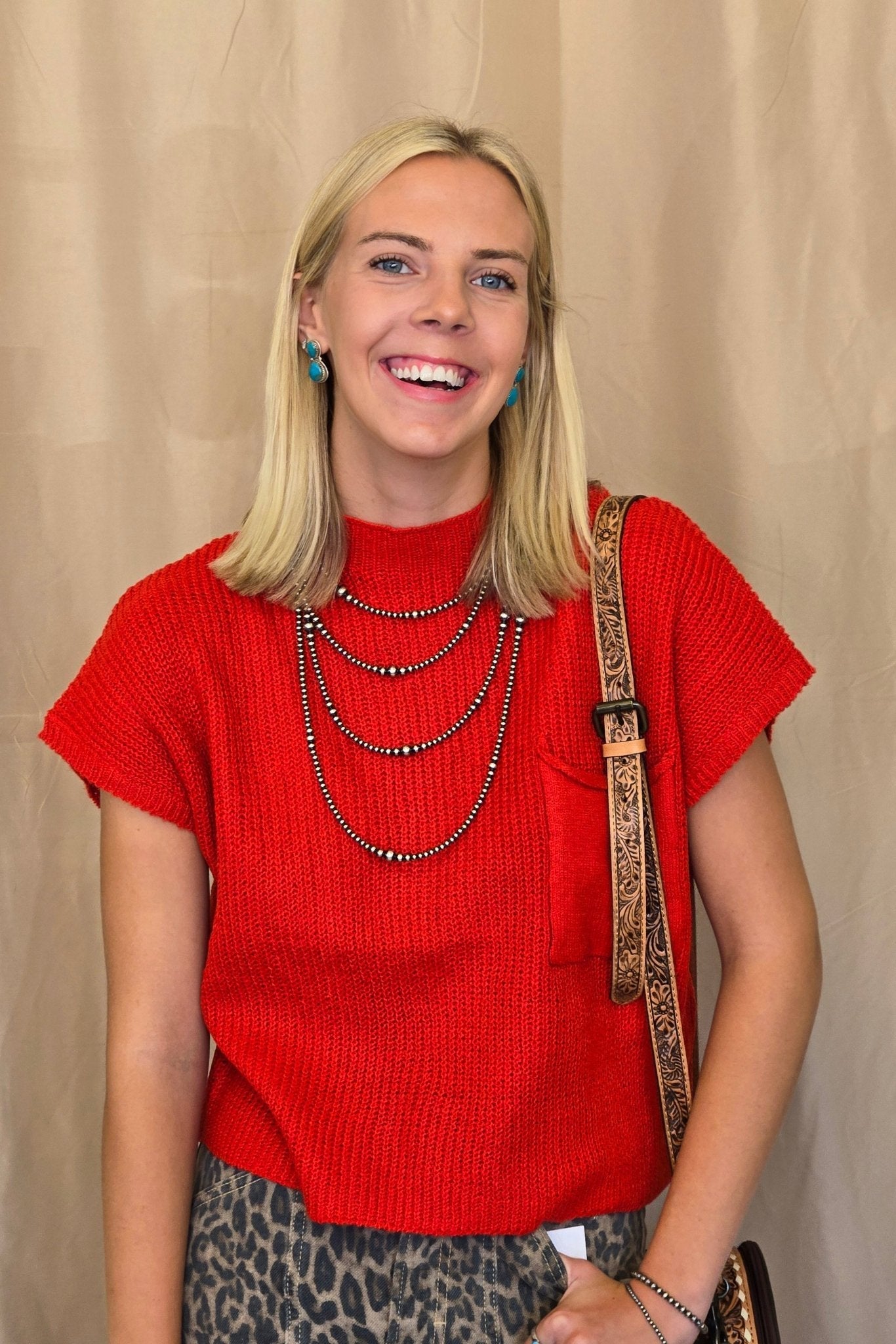 Sweet Generis "Devils Tower" Western Ribbed Sweater Top — Funnel Neck with Front Pouch Pocket (4 Colors) - Rooted & Reckless Co.