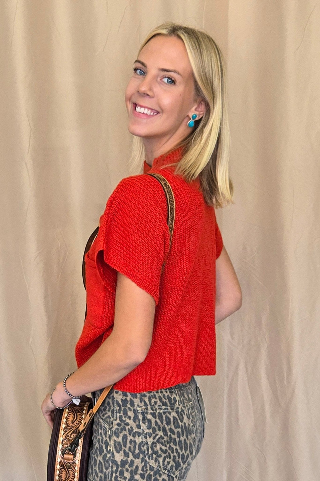 Sweet Generis "Devils Tower" Western Ribbed Sweater Top — Funnel Neck with Front Pouch Pocket (4 Colors) - Rooted & Reckless Co.