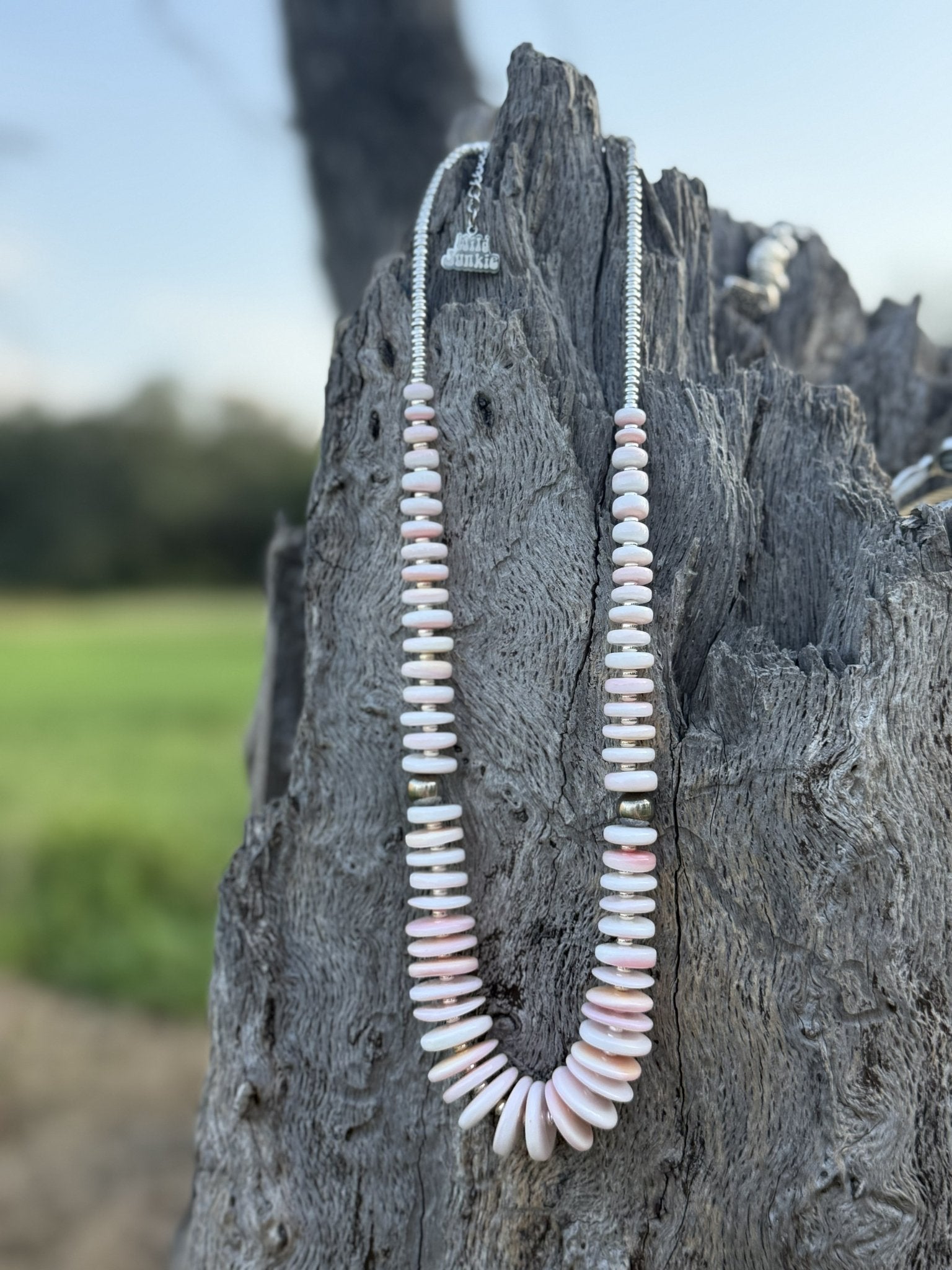 Sweetwater Pink Conch Beaded Necklace - Rooted & Reckless Co.