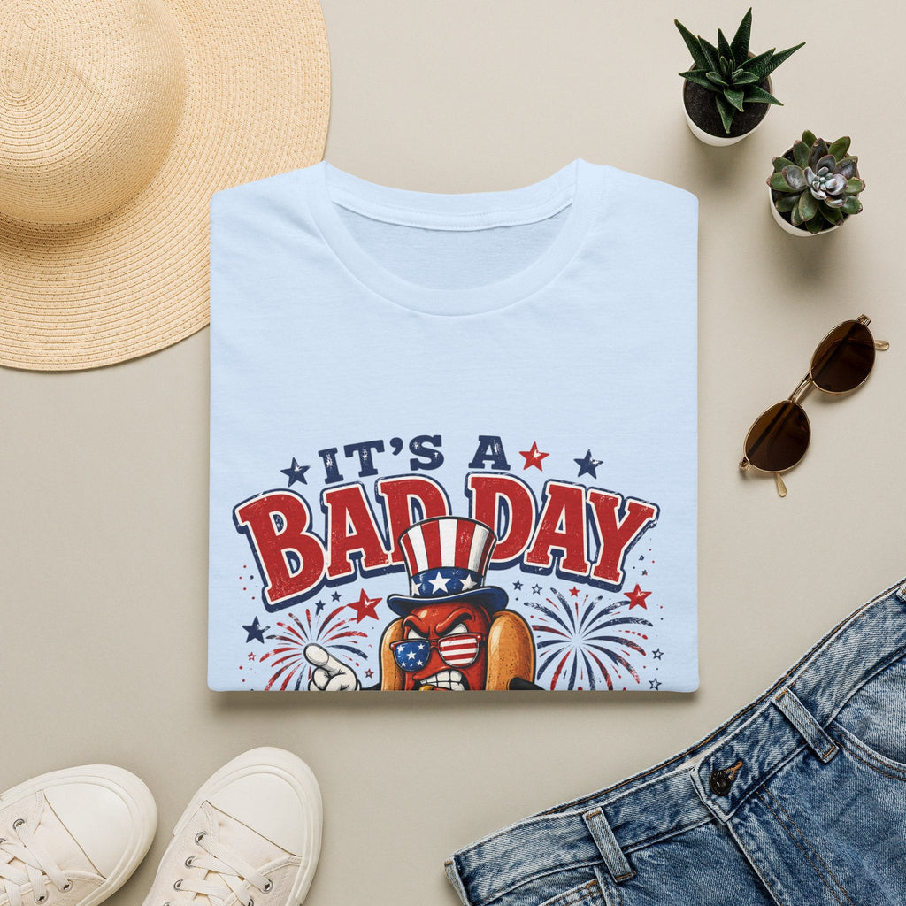 T-Shirt — "It's a Bad Day to Be a Weiner" Patriotic Hot Dog Graphic Tee - Rooted & Reckless Co.