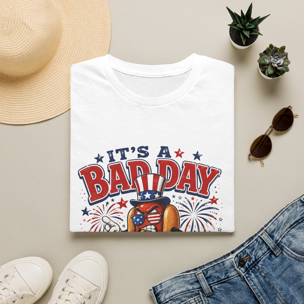 T-Shirt — "It's a Bad Day to Be a Weiner" Patriotic Hot Dog Graphic Tee - Rooted & Reckless Co.