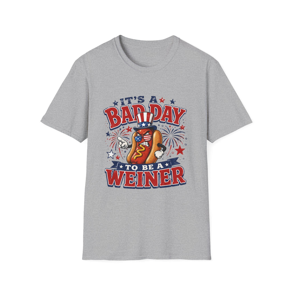 T-Shirt — "It's a Bad Day to Be a Weiner" Patriotic Hot Dog Graphic Tee - Rooted & Reckless Co.