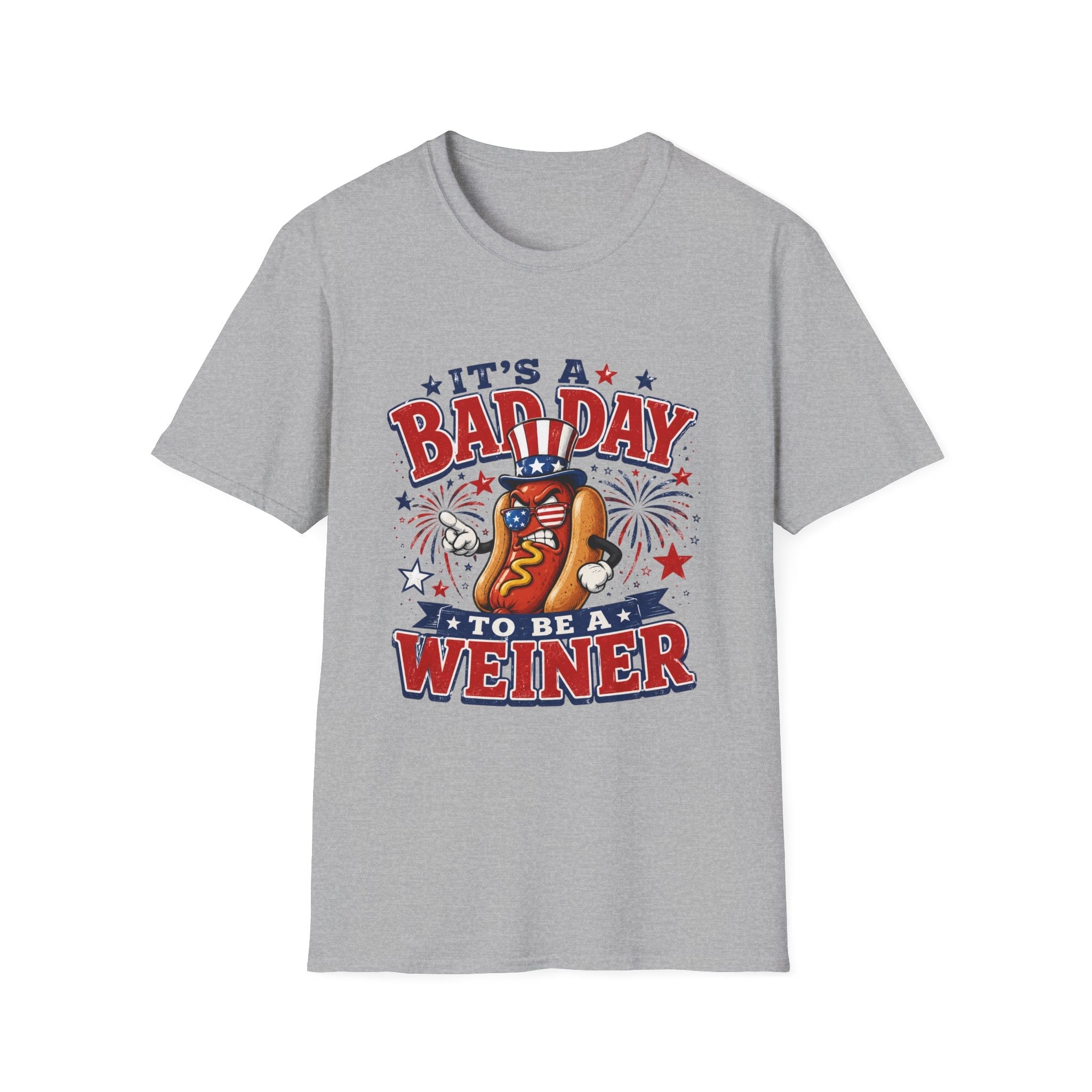 T-Shirt — "It's a Bad Day to Be a Weiner" Patriotic Hot Dog Graphic Tee - Rooted & Reckless Co.