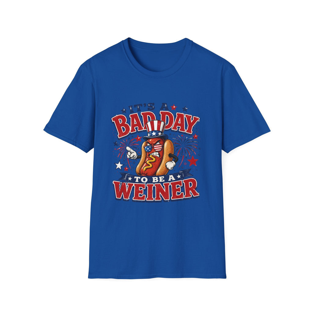 T-Shirt — "It's a Bad Day to Be a Weiner" Patriotic Hot Dog Graphic Tee - Rooted & Reckless Co.