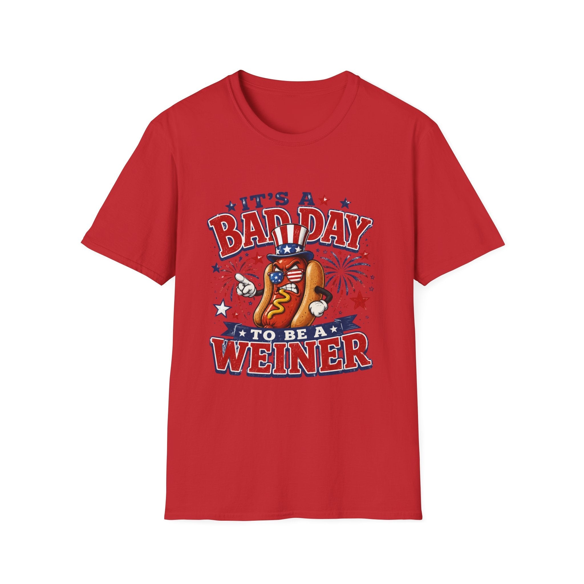 T-Shirt — "It's a Bad Day to Be a Weiner" Patriotic Hot Dog Graphic Tee - Rooted & Reckless Co.