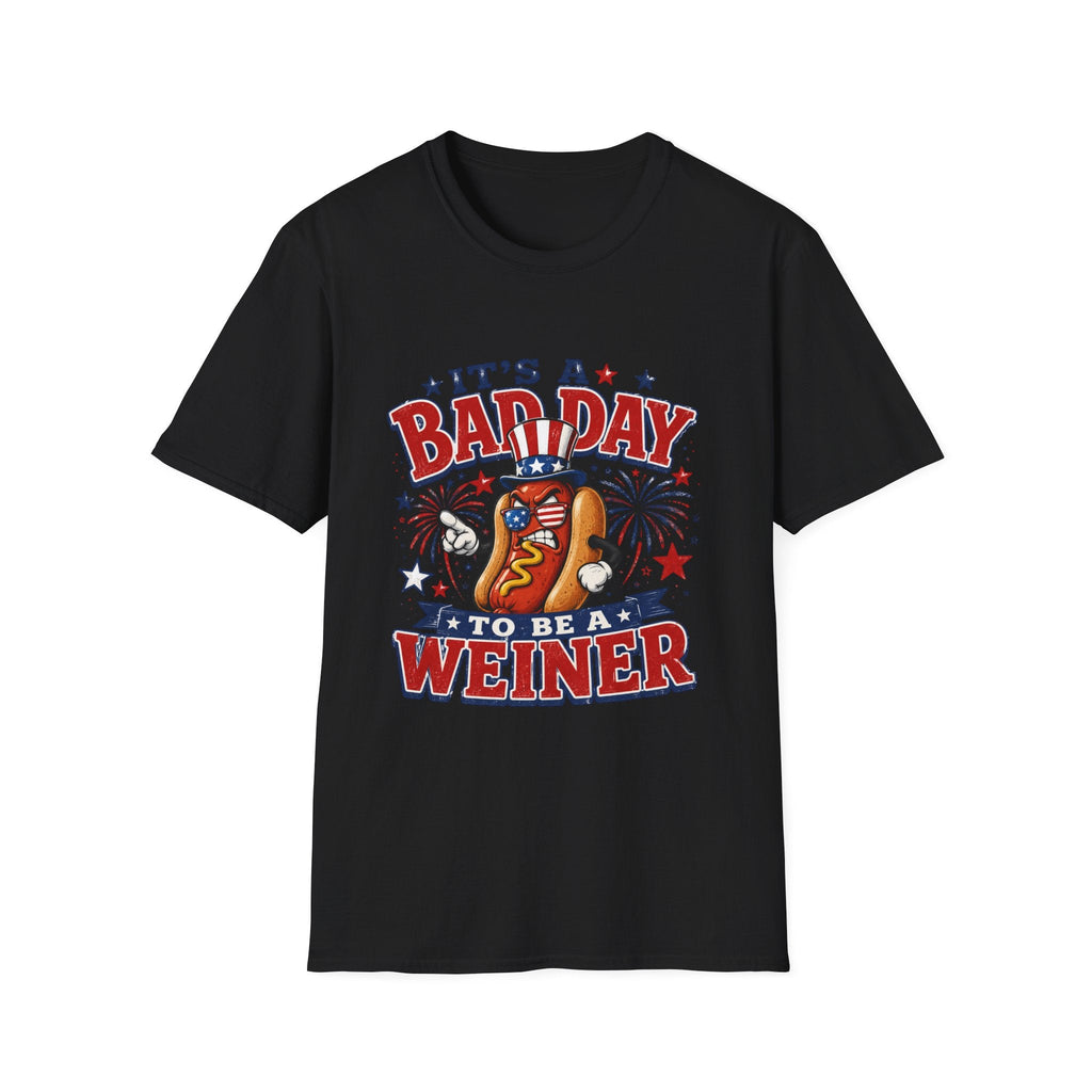 T-Shirt — "It's a Bad Day to Be a Weiner" Patriotic Hot Dog Graphic Tee - Rooted & Reckless Co.