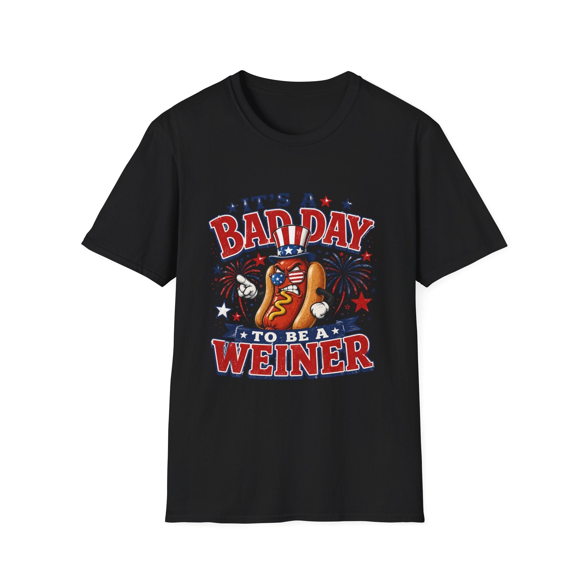 T-Shirt — "It's a Bad Day to Be a Weiner" Patriotic Hot Dog Graphic Tee - Rooted & Reckless Co.