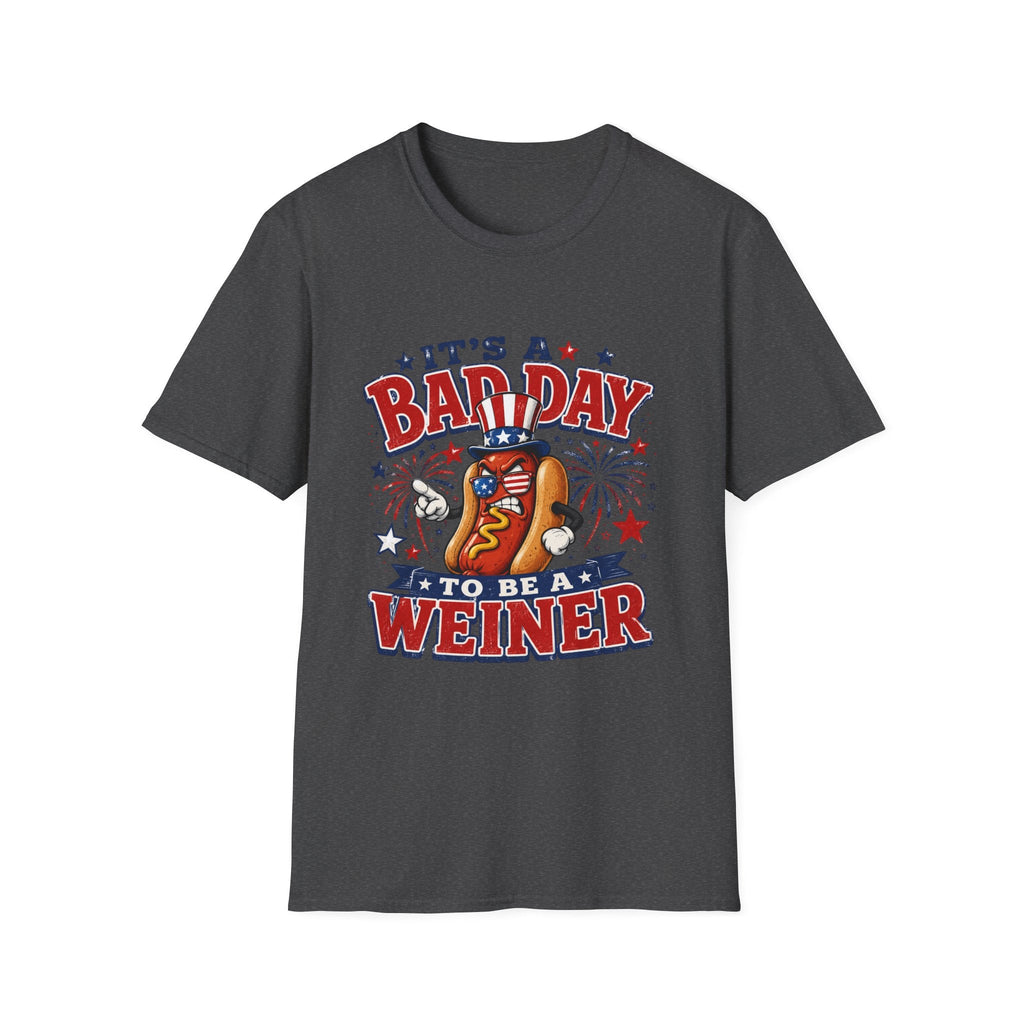 T-Shirt — "It's a Bad Day to Be a Weiner" Patriotic Hot Dog Graphic Tee - Rooted & Reckless Co.