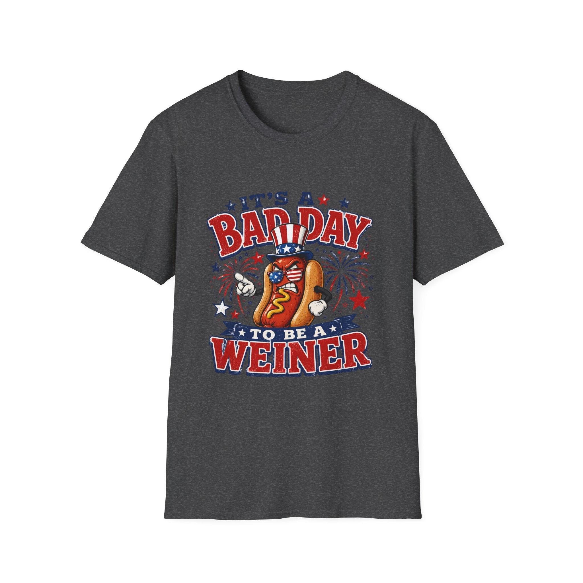T-Shirt — "It's a Bad Day to Be a Weiner" Patriotic Hot Dog Graphic Tee - Rooted & Reckless Co.