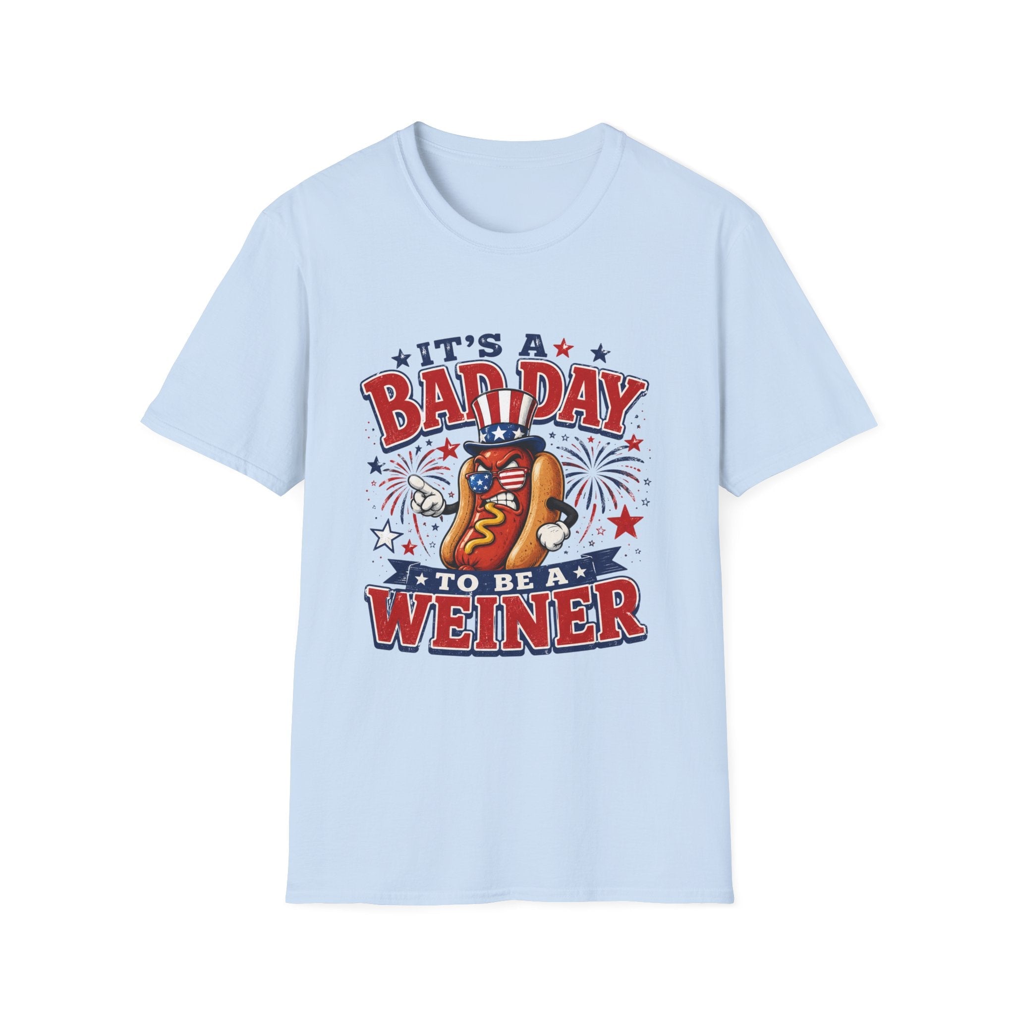 T-Shirt — "It's a Bad Day to Be a Weiner" Patriotic Hot Dog Graphic Tee - Rooted & Reckless Co.
