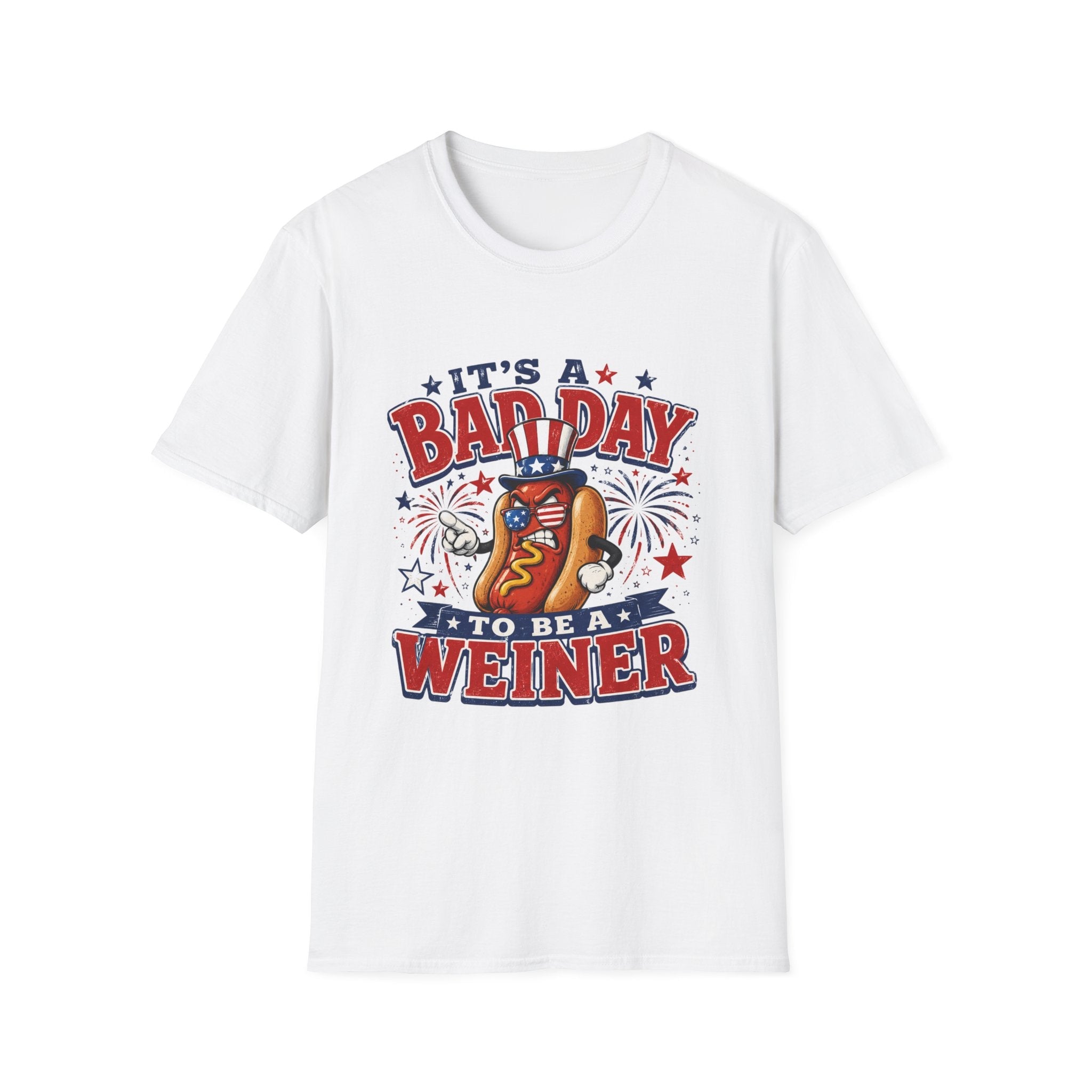 T-Shirt — "It's a Bad Day to Be a Weiner" Patriotic Hot Dog Graphic Tee - Rooted & Reckless Co.