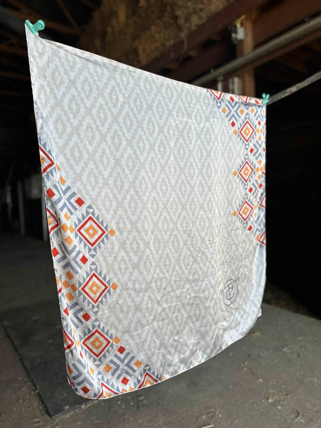 Tan Tribal Wild Rag — 36" Silky Polyester Western Scarf - Rooted & Reckless Co.