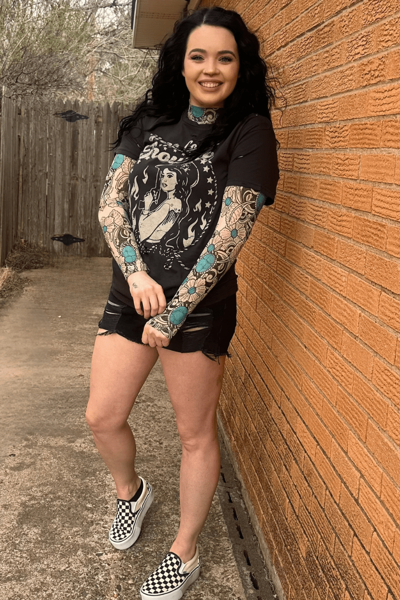 Tattoos On This Town Floral Mesh Top - Rooted & Reckless Co.