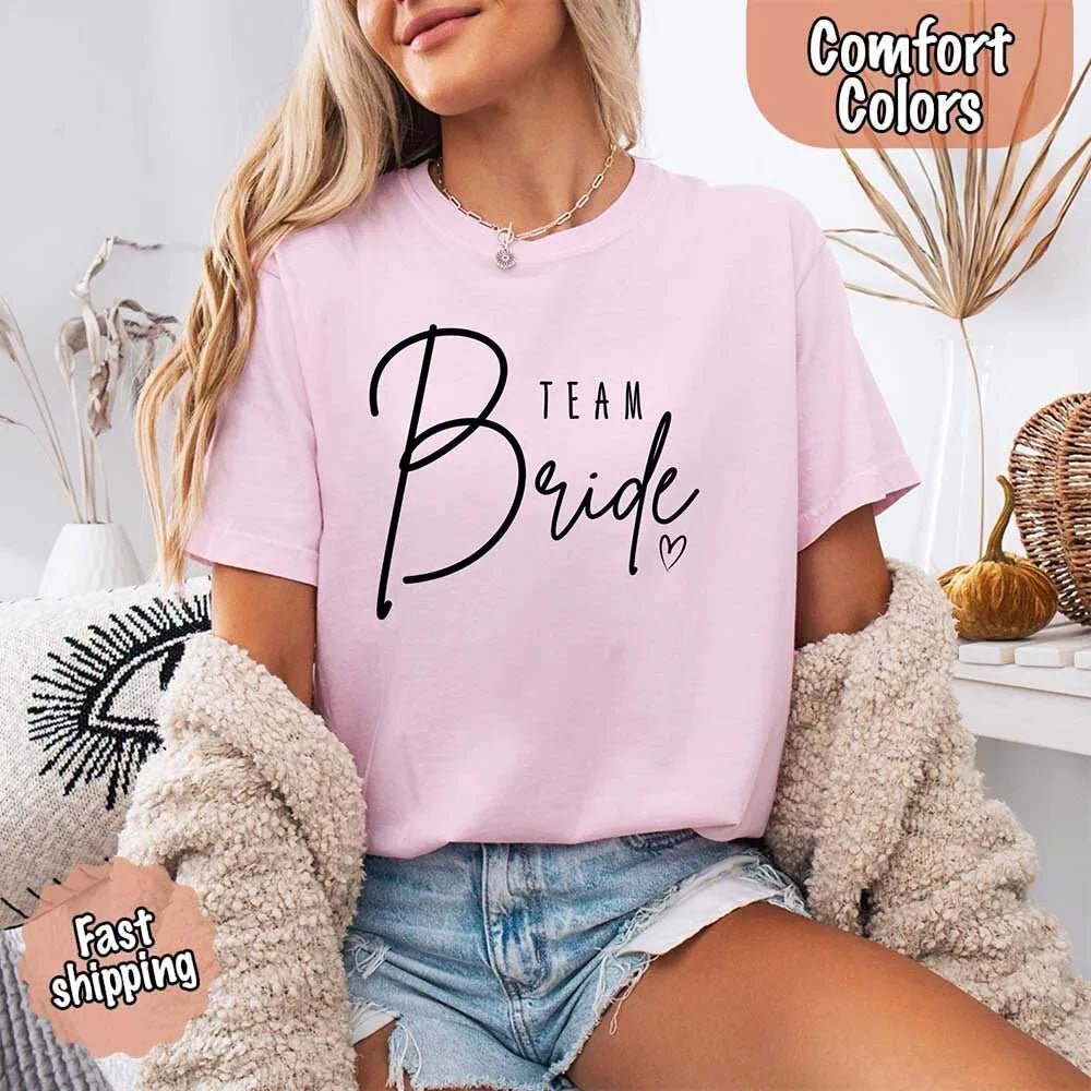 Team Bride Comfort Colors Shirts – Bride, Bridesmaid, Bachelorette Party & Proposal Gift Tees - Rooted & Reckless Co.