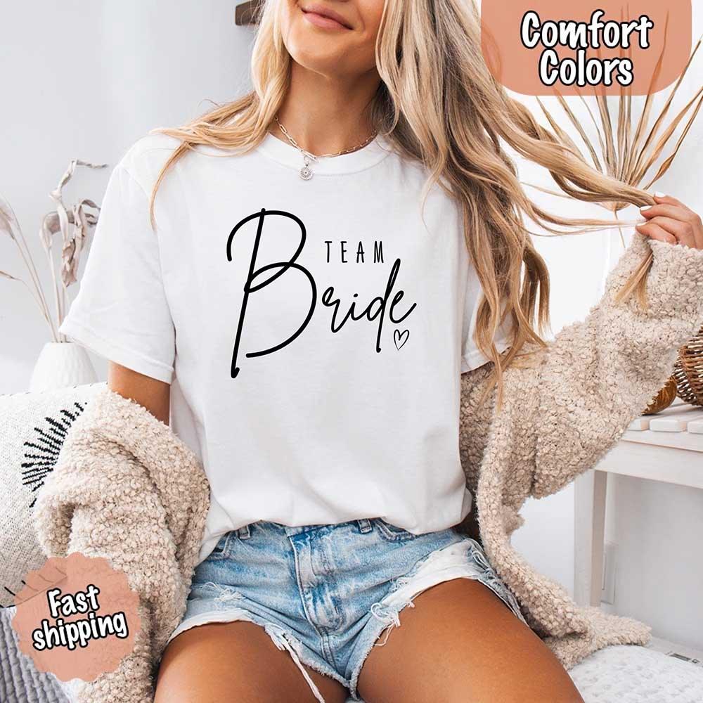 Team Bride Comfort Colors Shirts – Bride, Bridesmaid, Bachelorette Party & Proposal Gift Tees - Rooted & Reckless Co.