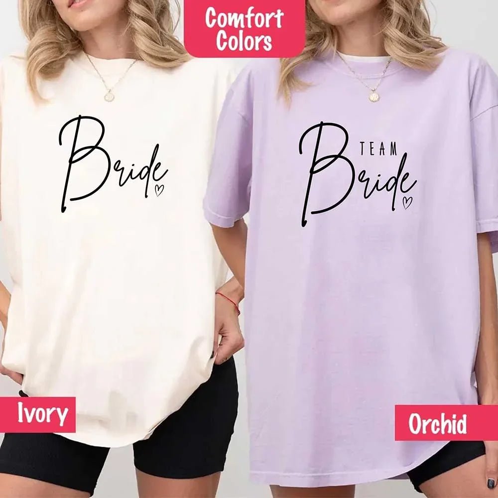 Team Bride Comfort Colors Shirts – Bride, Bridesmaid, Bachelorette Party & Proposal Gift Tees - Rooted & Reckless Co.