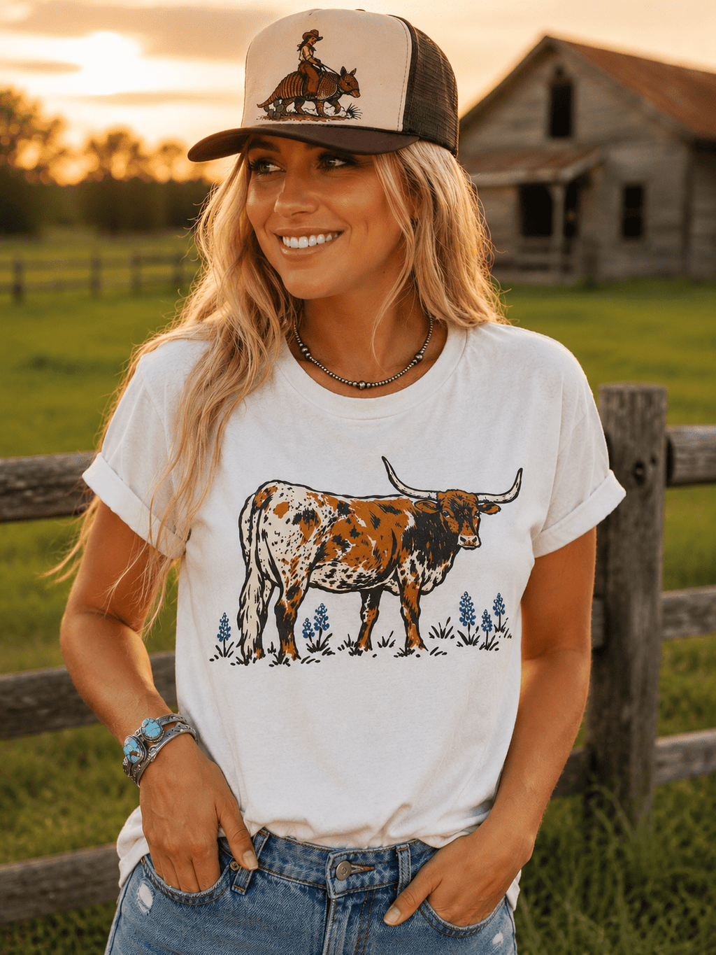 Texas Longhorn Bluebonnet Graphic Tee - Rooted & Reckless Co.
