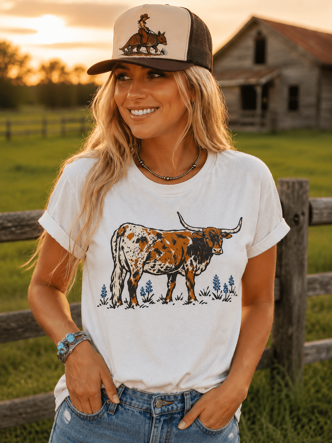 Texas Longhorn Bluebonnet Graphic Tee - Rooted & Reckless Co.