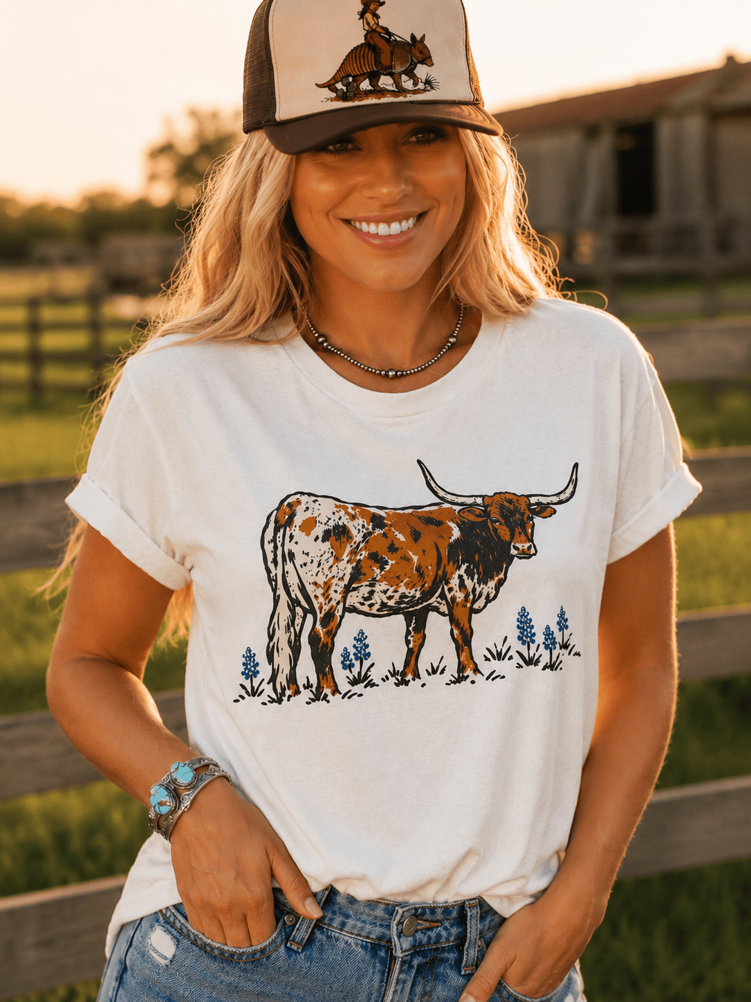 Texas Longhorn Bluebonnet Graphic Tee - Rooted & Reckless Co.