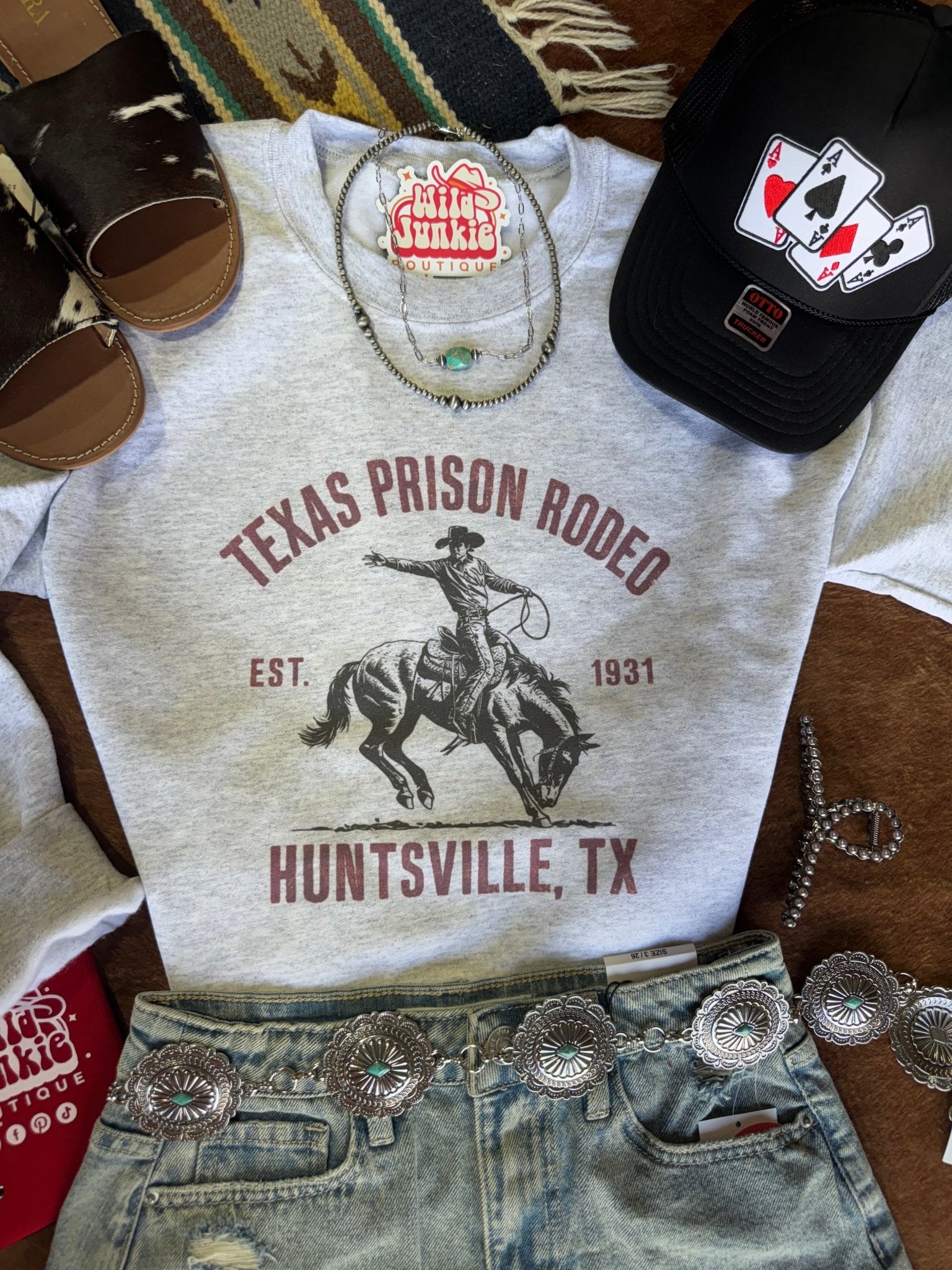 Texas Prison Rodeo Graphic Sweatshirt - Rooted & Reckless Co.