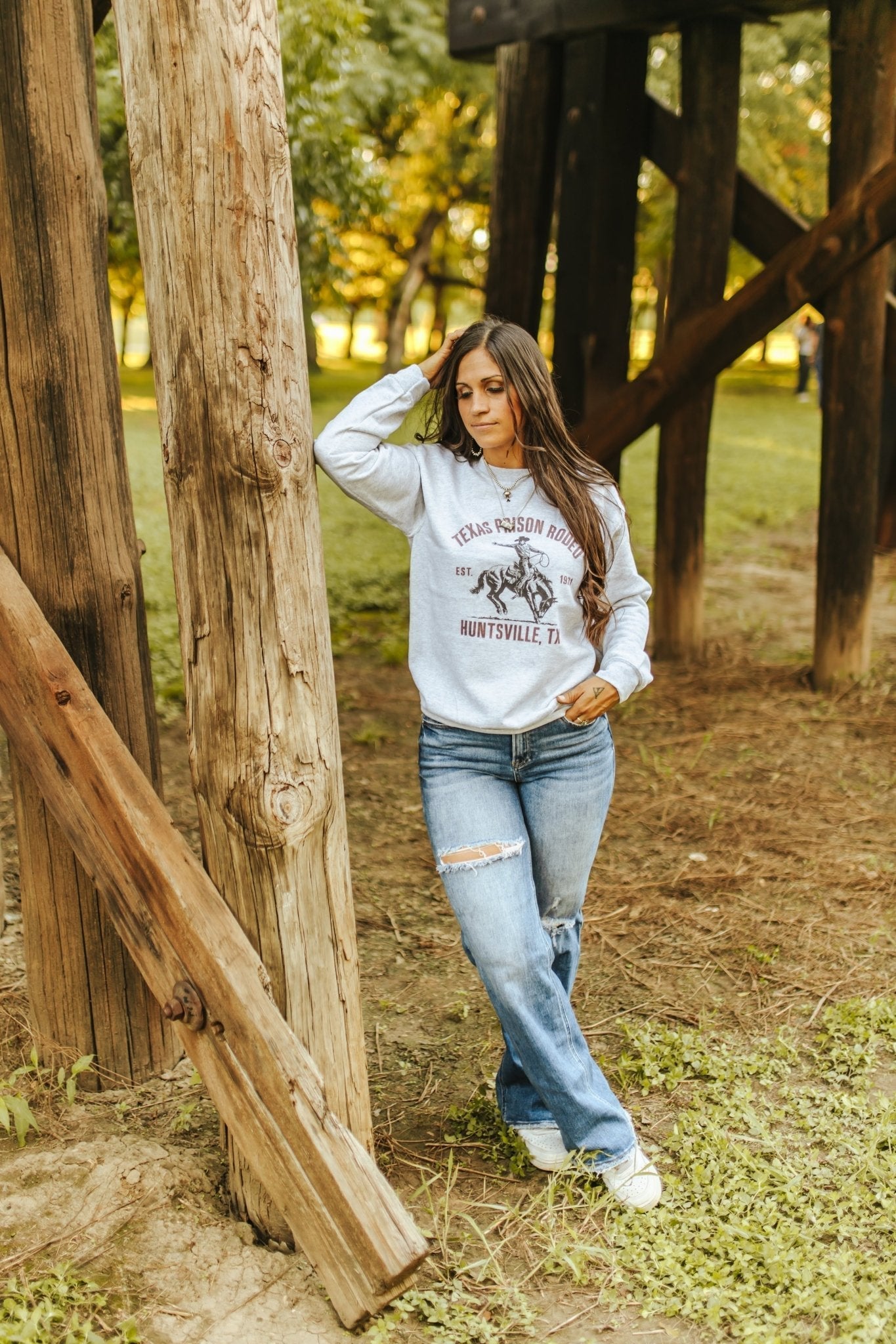 Texas Prison Rodeo Graphic Sweatshirt - Rooted & Reckless Co.