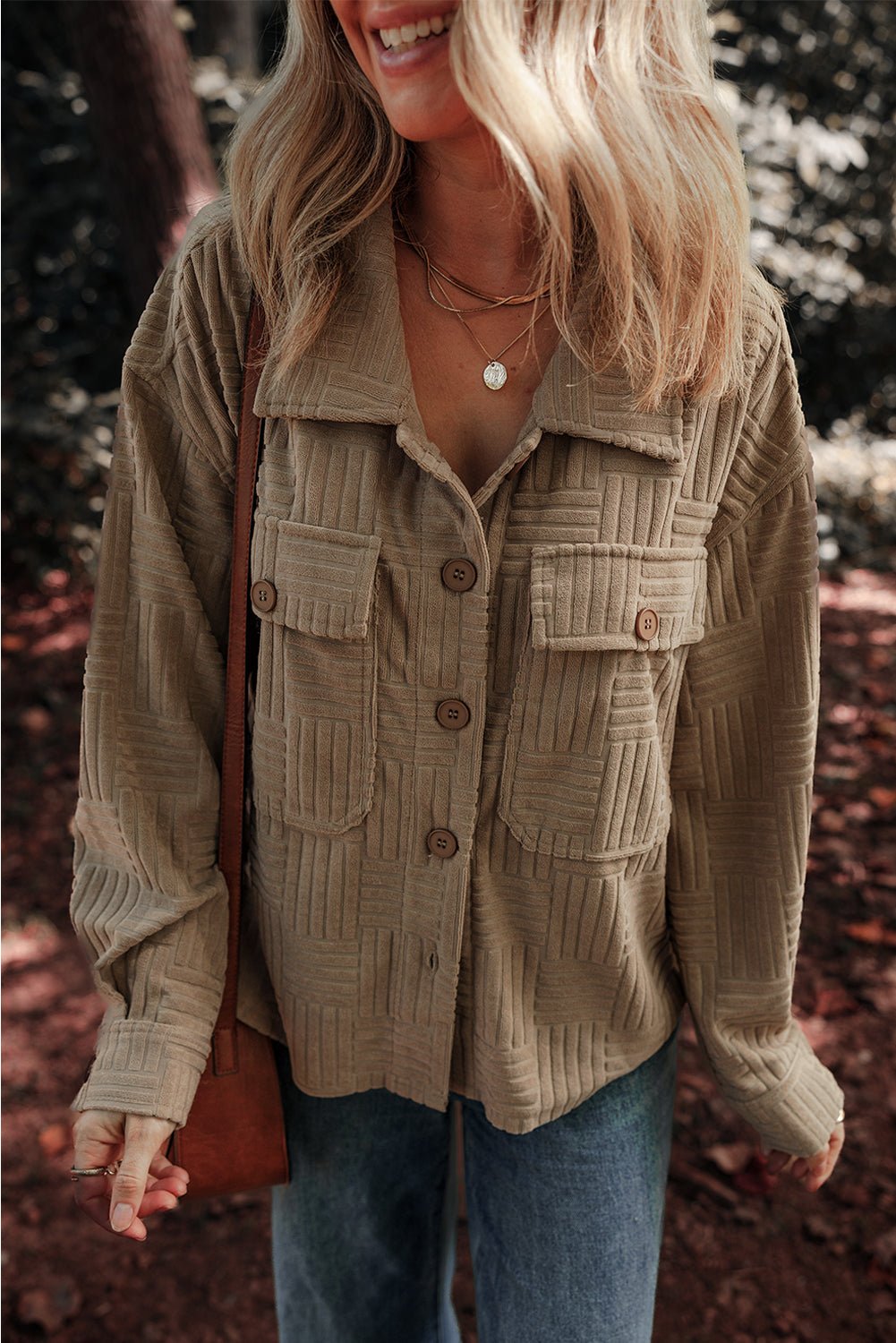 Textured Button-Up Chest Pocket Shacket - Rooted & Reckless Co.
