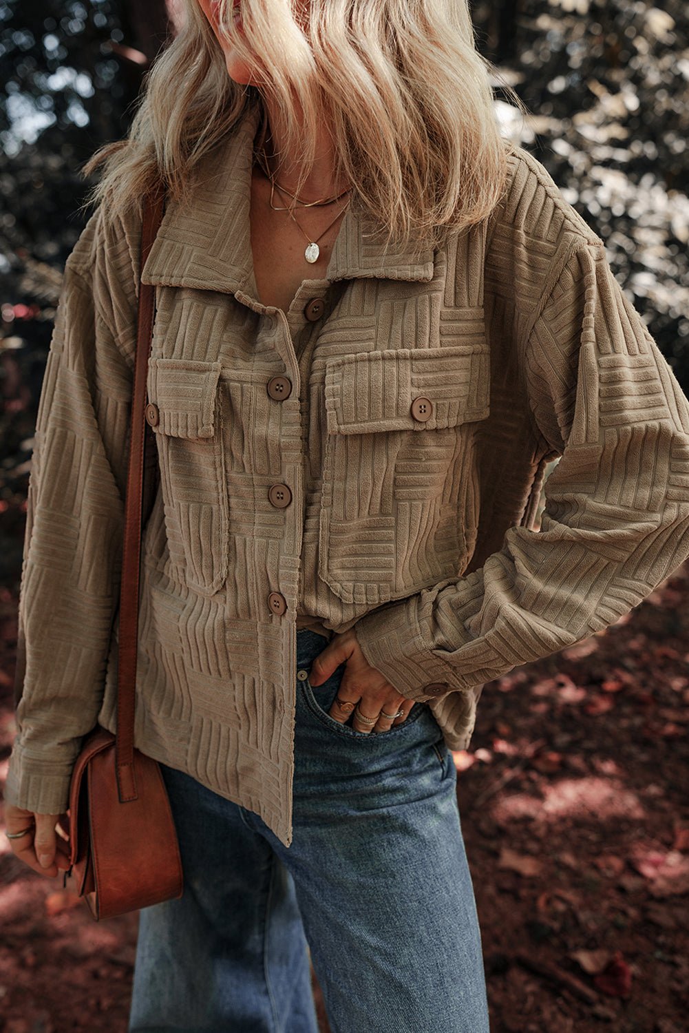 Textured Button-Up Chest Pocket Shacket - Rooted & Reckless Co.