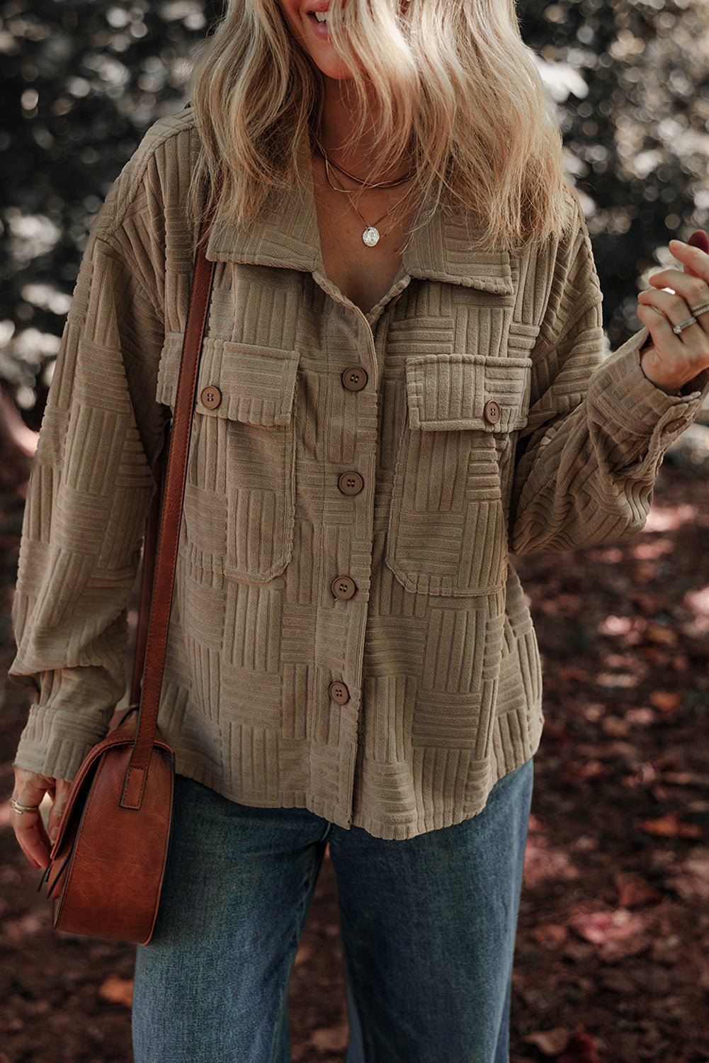 Textured Button-Up Chest Pocket Shacket - Rooted & Reckless Co.