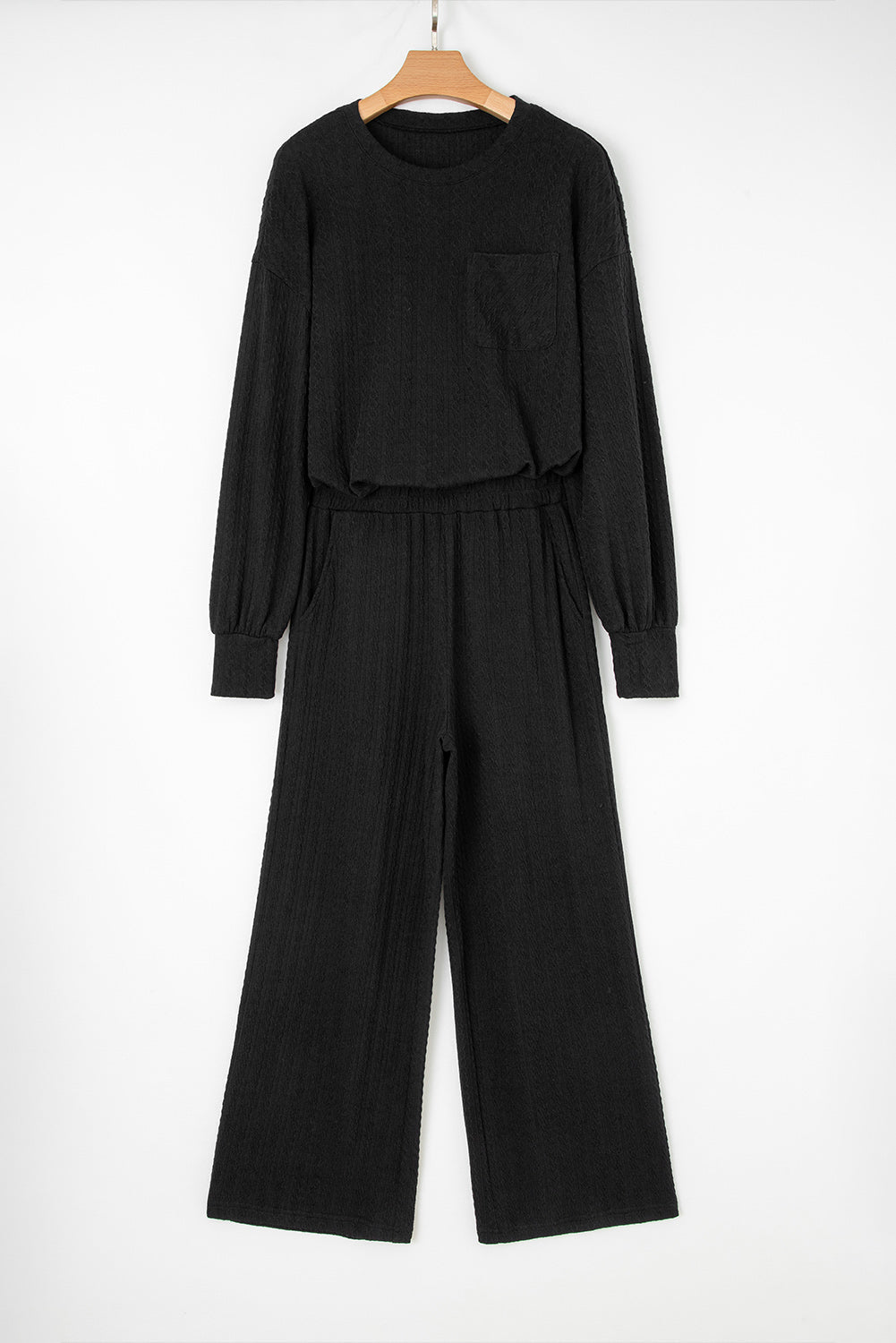 Textured Chest Pocket Top and Pants Set - Rooted & Reckless Co.