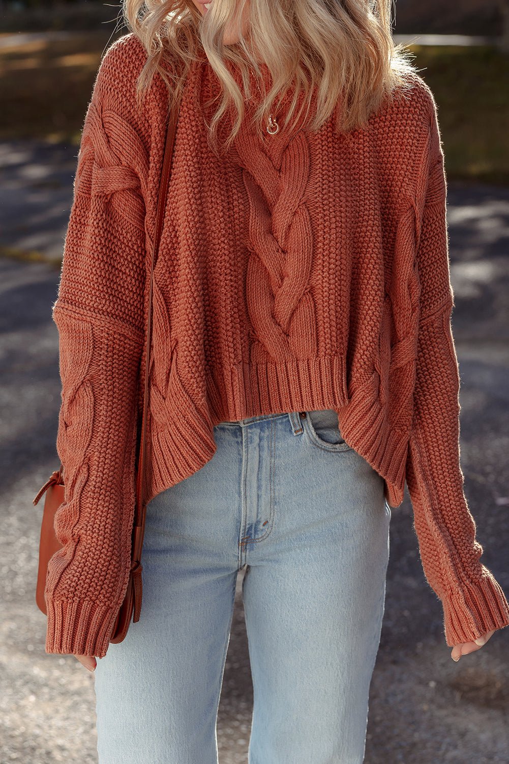 Textured Chunky Knit Long Sleeve Sweater - Rooted & Reckless Co.