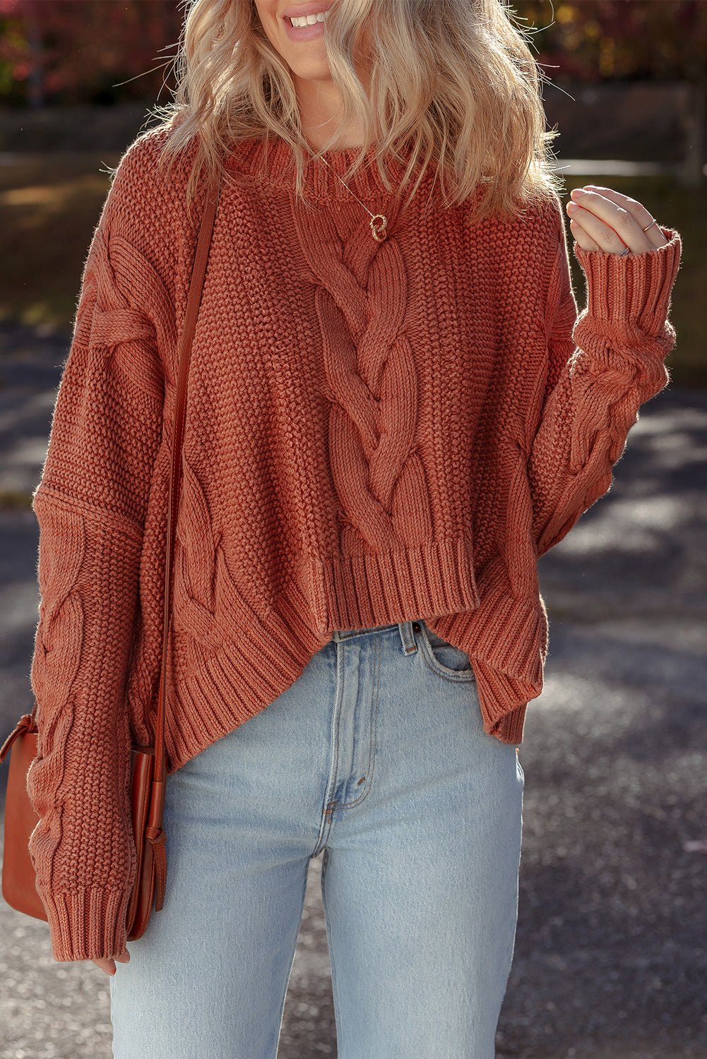 Textured Chunky Knit Long Sleeve Sweater - Rooted & Reckless Co.