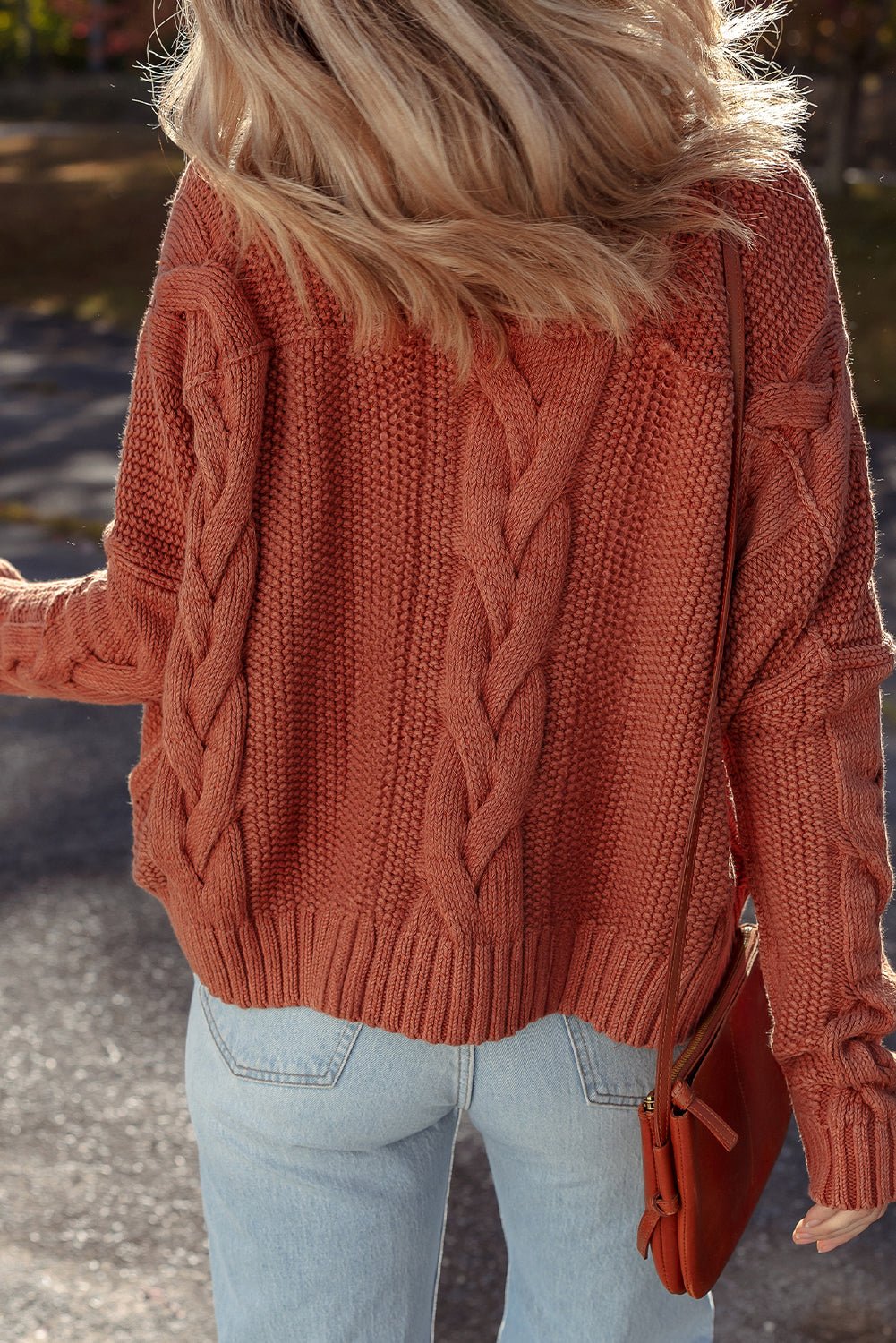 Textured Chunky Knit Long Sleeve Sweater - Rooted & Reckless Co.