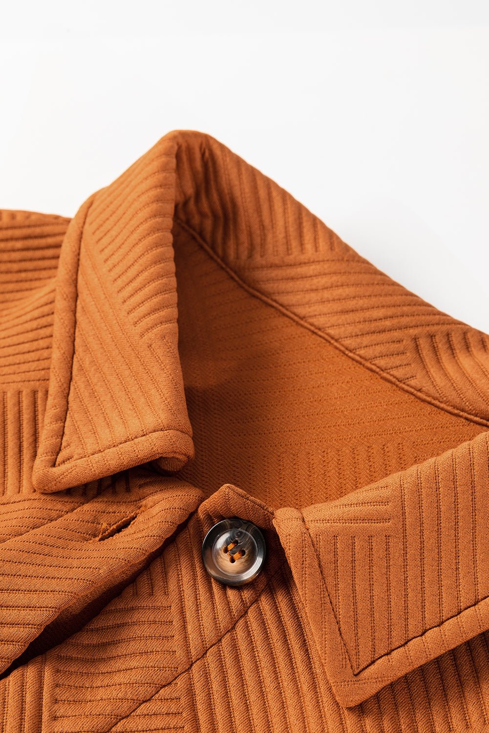 Textured Collared Button-Up Drop Shoulder Coat - Rooted & Reckless Co.