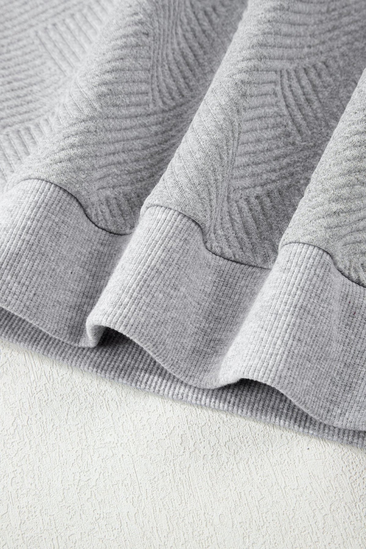 Textured Half-Zip Long Sleeve Sweatshirt - Rooted & Reckless Co.