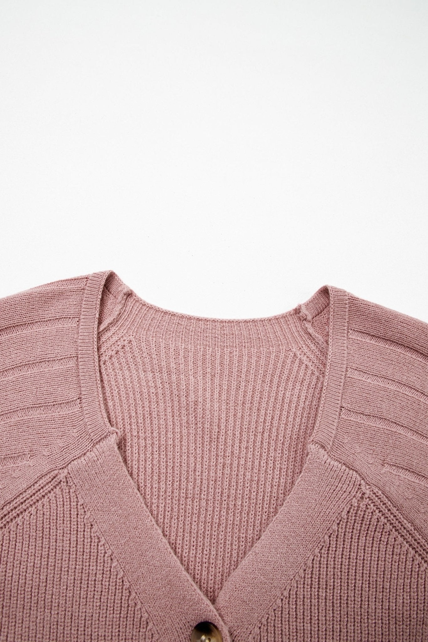 Textured Knit Button Front V-Neck Cardigan - Rooted & Reckless Co.